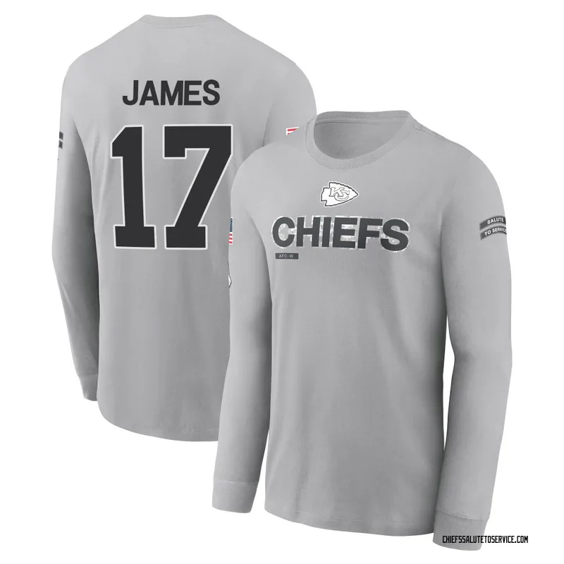 Youth Richie James Kansas City Chiefs Gray 2024 Salute to Service Long Sleeve T-Shirt
