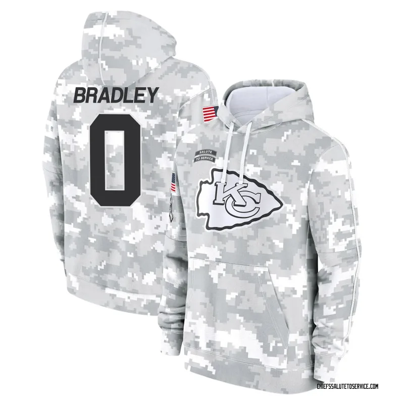 Youth Shaun Bradley Kansas City Chiefs Camo Arctic 2024 Salute to Service Club Fleece Pullover Hoodie
