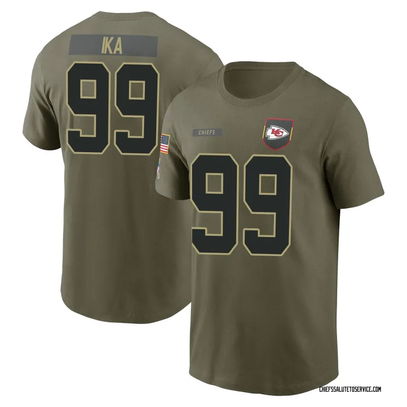 Youth Siaki Ika Kansas City Chiefs Olive 2025 Salute to Service Name & Number T-Shirt