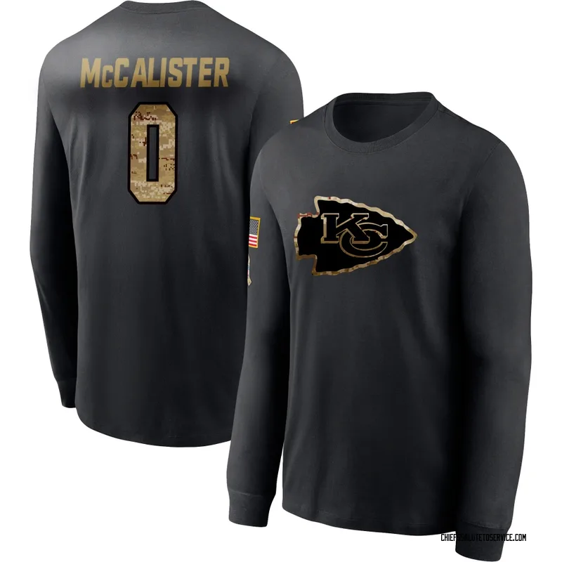 Youth Tanner McCalister Kansas City Chiefs Black 2020 Salute To Service Sideline Performance Long Sleeve T-Shirt
