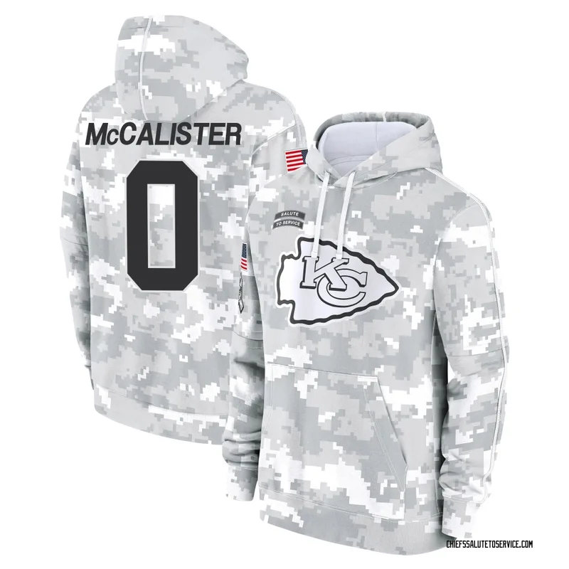 Youth Tanner McCalister Kansas City Chiefs Camo Arctic 2024 Salute to Service Club Fleece Pullover Hoodie