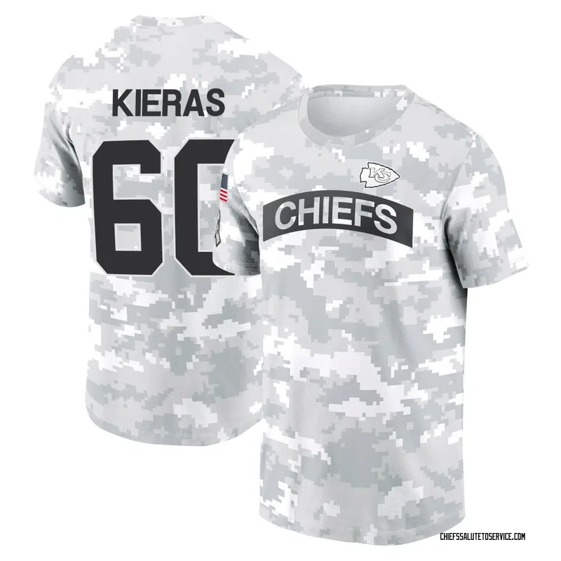 Youth Tautvydas Kieras Kansas City Chiefs Camo Arctic 2024 Salute to Service Performance T-Shirt