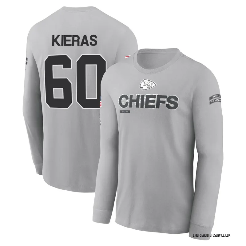 Youth Tautvydas Kieras Kansas City Chiefs Gray 2024 Salute to Service Long Sleeve T-Shirt