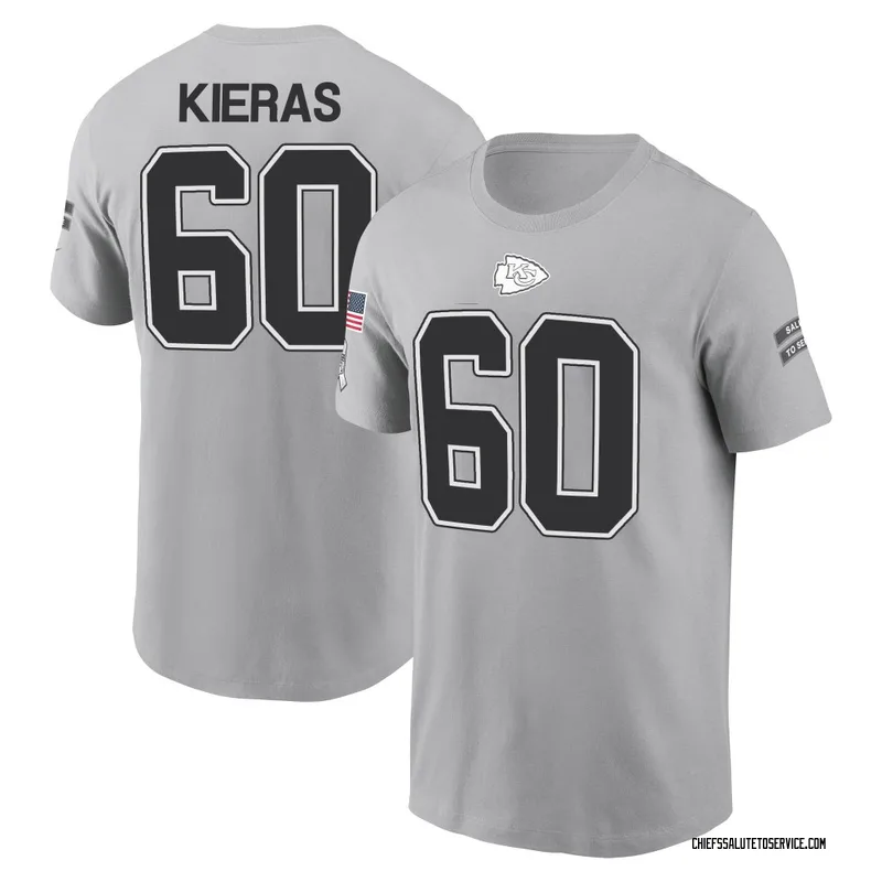 Youth Tautvydas Kieras Kansas City Chiefs Gray 2024 Salute to Service Name & Number T-Shirt