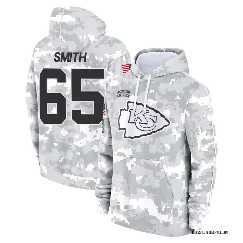 Youth Trey Smith Kansas City Chiefs Camo Arctic 2024 Salute to Service Club Fleece Pullover Hoodie