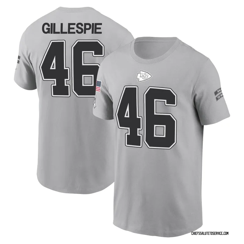Youth Tyree Gillespie Kansas City Chiefs Gray 2024 Salute to Service Name & Number T-Shirt
