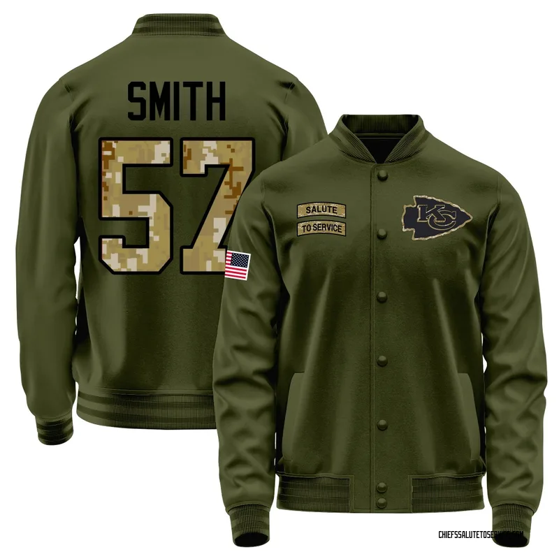 Youth Tyreke Smith Kansas City Chiefs Olive Salute to Service Sideline Performance Jacket