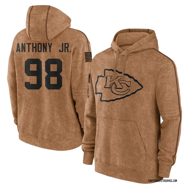 Youth Vincent Anthony Jr. Kansas City Chiefs Brown 2023 Salute To Service Club Pullover Hoodie
