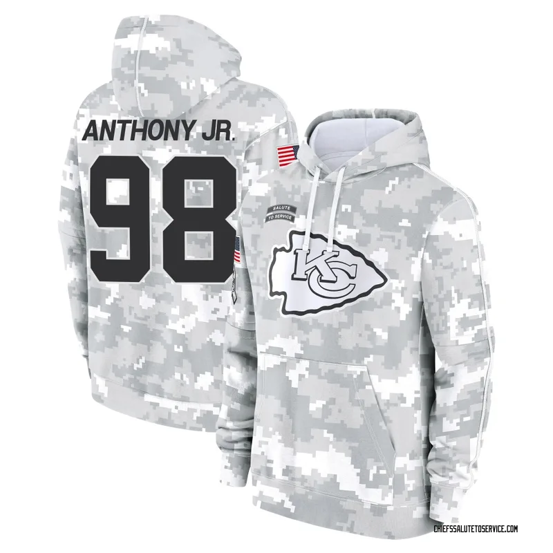Youth Vincent Anthony Jr. Kansas City Chiefs Camo Arctic 2024 Salute to Service Club Fleece Pullover Hoodie