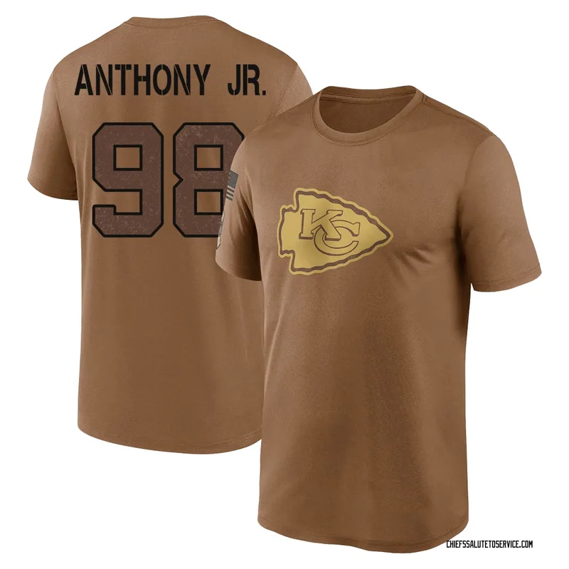 Youth Vincent Anthony Jr. Kansas City Chiefs Legend Brown 2023 Salute To Service Performance T-Shirt