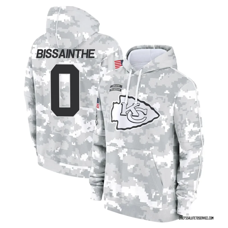 Youth Wesley Bissainthe Kansas City Chiefs Camo Arctic 2024 Salute to Service Club Fleece Pullover Hoodie