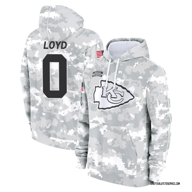 Youth Xavier Loyd Kansas City Chiefs Camo Arctic 2024 Salute to Service Club Fleece Pullover Hoodie
