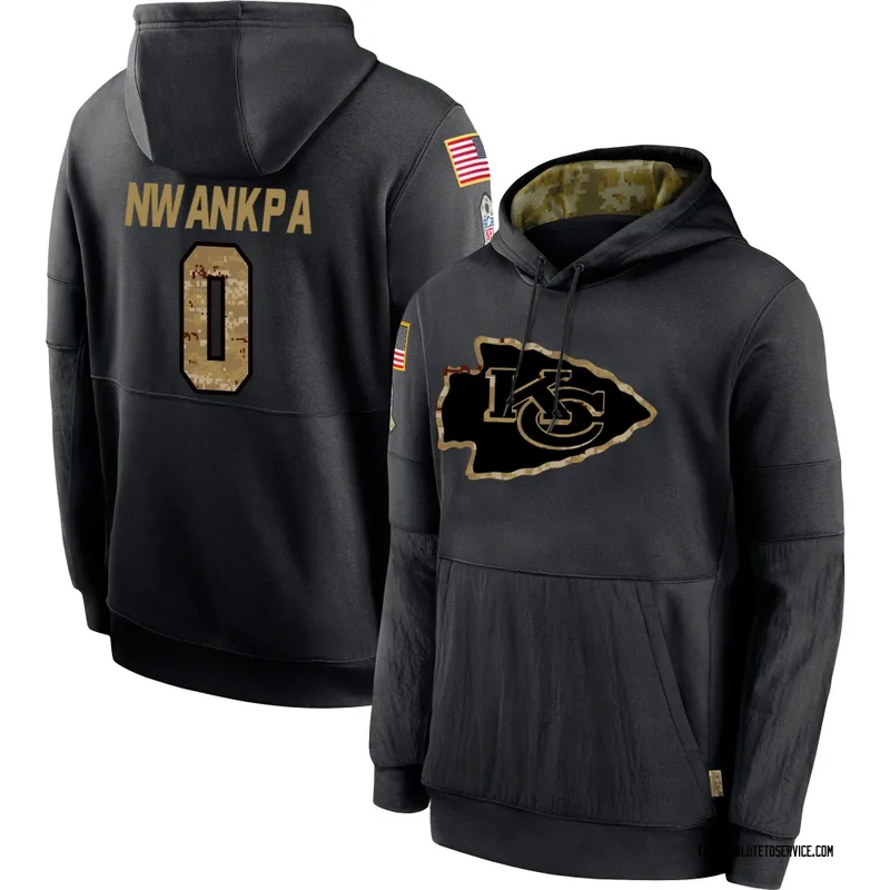Youth Xavier Nwankpa Kansas City Chiefs Black 2020 Salute to Service Sideline Performance Pullover Hoodie